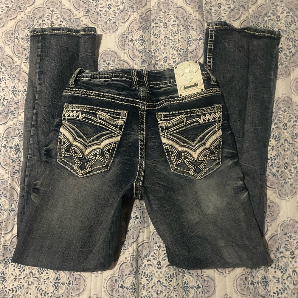 Men's Embroidered Straight Leg Jeans